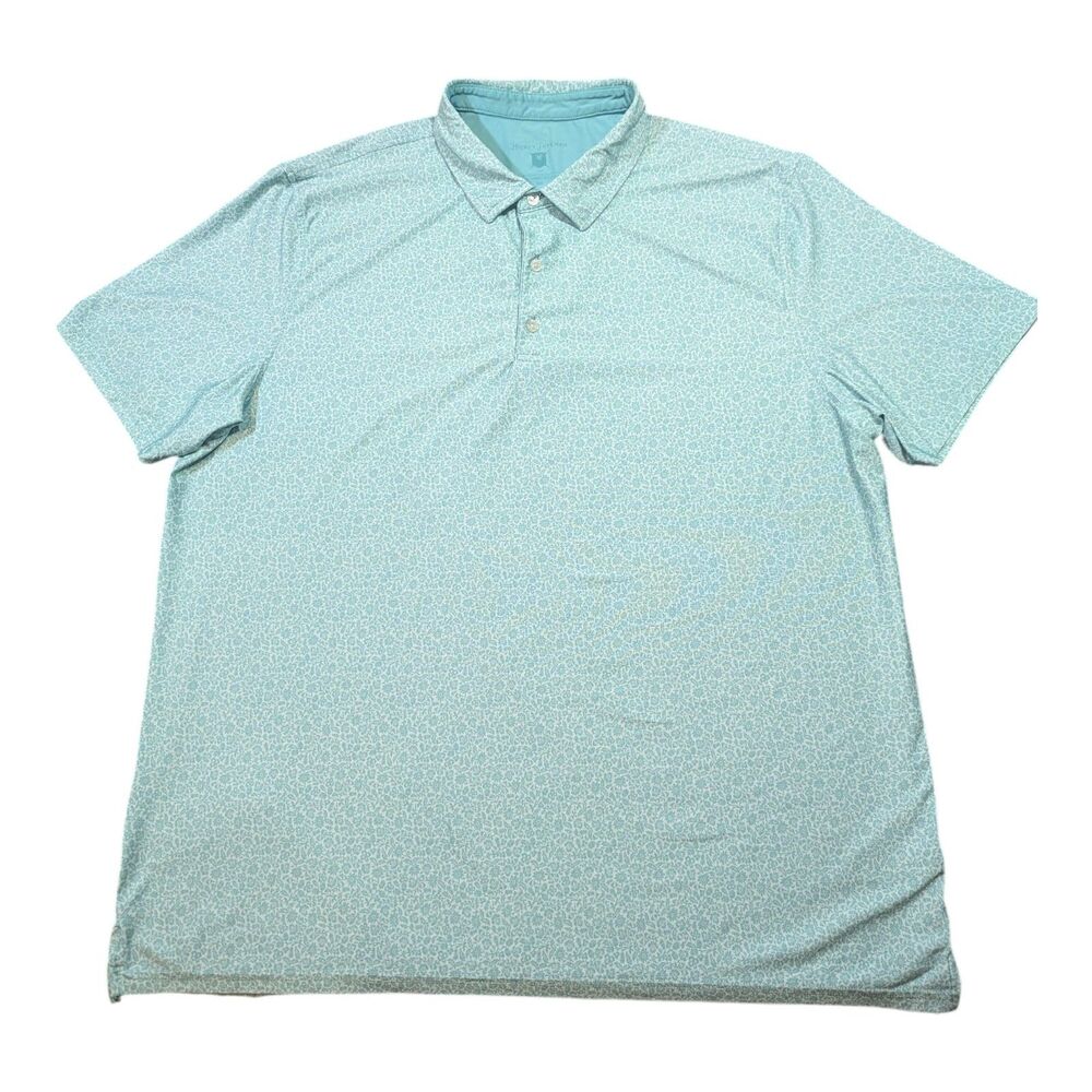 Hickey Freeman Golf Polo Shirt Mens 2XL XXL Performance Flex Floral Short Sleeve